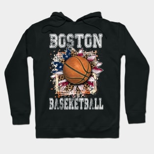 American Flag Personalized Boston Proud Name Basketball Hoodie